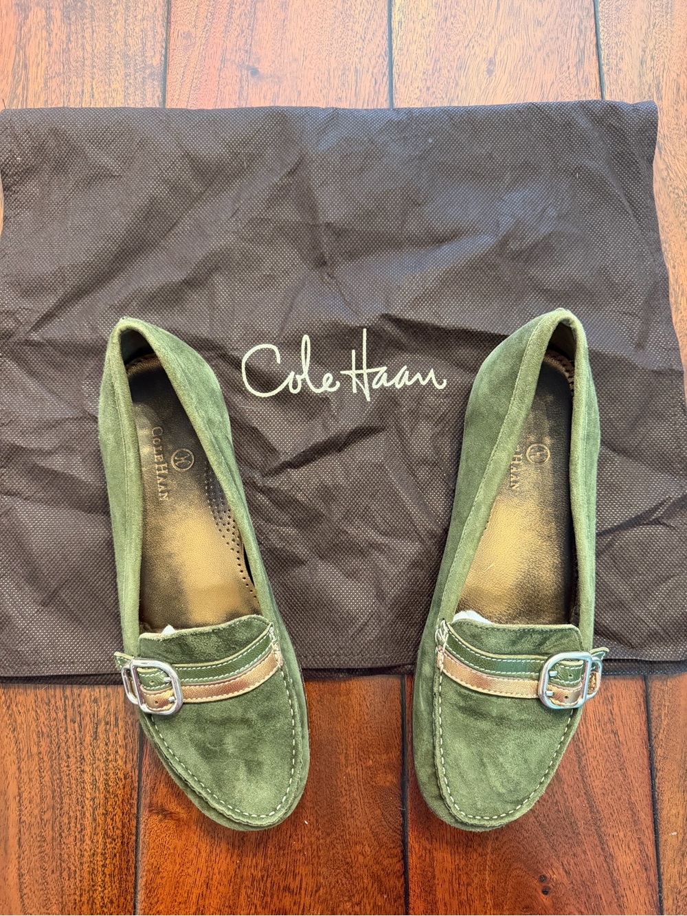 Cole Haan Green Suede Loafers